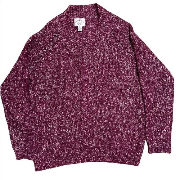 NWT St Johns Bay woman’s V neck sweater w/lots of details. - Picture 1 of 15